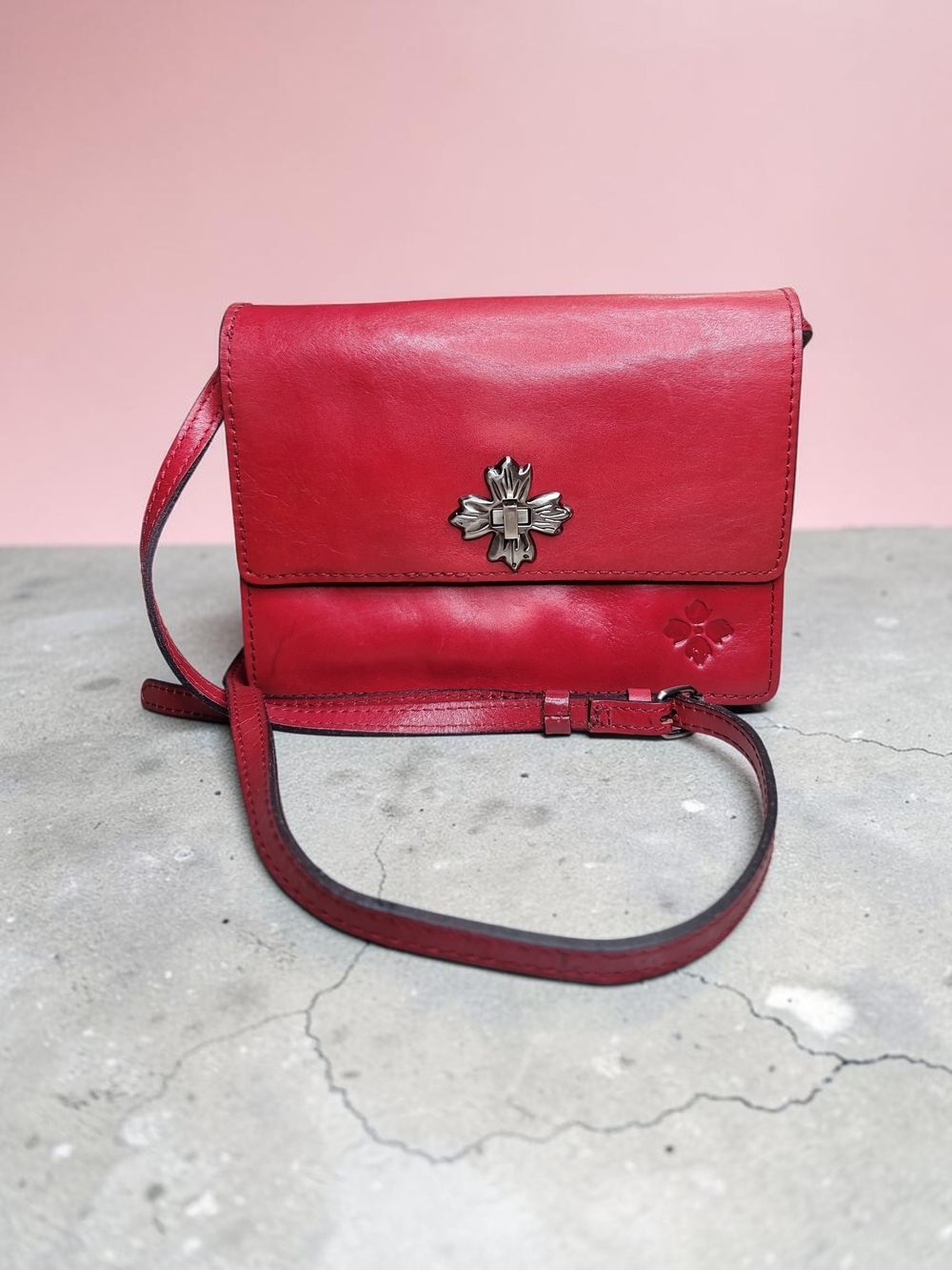 Patricia Nash Consilina Floret Leather Crossbody Bag